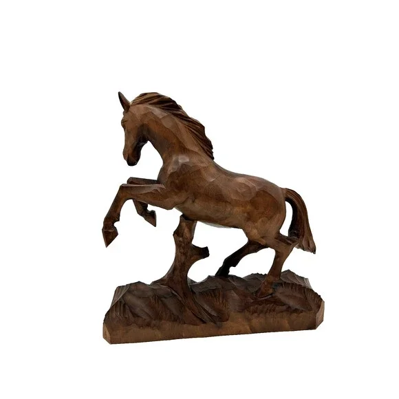 Vintage Antique Hand Carved Wooden Horse 10.5" tall - Picture 3 of 11